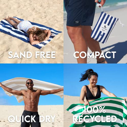 Dock & Bay Quick Dry Beach Towel - Cabana - Phi Phi Pink - Large | Sand-Resistant, Includes Travel Bag, Lightweight & Compact, 100% Recycled DryQ Fabric, Large (160x90cm, 63x35") - color: Cabana - Phi Phi Pink, size: Large (160x90cm, 63x35")