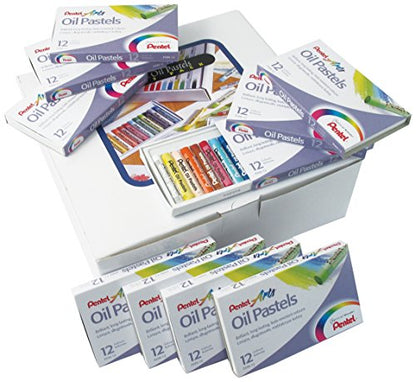 Pentel Arts Oil Pastels Class Pack Brilliant Fade Resistant Colours Long Lasting 36 (Packs of 12 Colour) - size: 1 Count (Pack of 36)