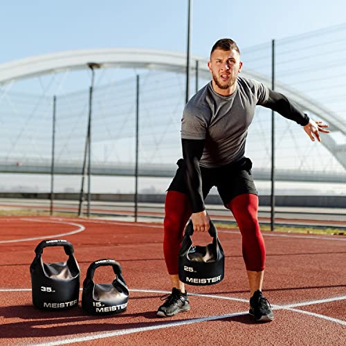 Meister BEAST Portable Sand Kettlebell - Soft Sandbag Weight - 15lb / 6.8kg - Black