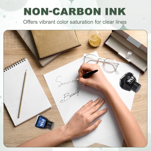 PATIKIL Fountain Pen Ink Black, 30ml Calligraphy Pen Bottled Ink Non-Carbon Colorful Smooth Flow Color Dip Drawing Set Art Supplies for Writing Painting Journaling - color: Black