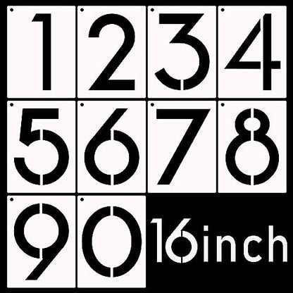 DXCYZ 16 Inch Large Number Stencils Kit 0-9 Address Number Stencil, 10PCS Reusable Plastic Painting Number Templates for Mailbox Signs, Door, Cars, Trucks, Home, Window (16 Inch) - size: 16 Inch