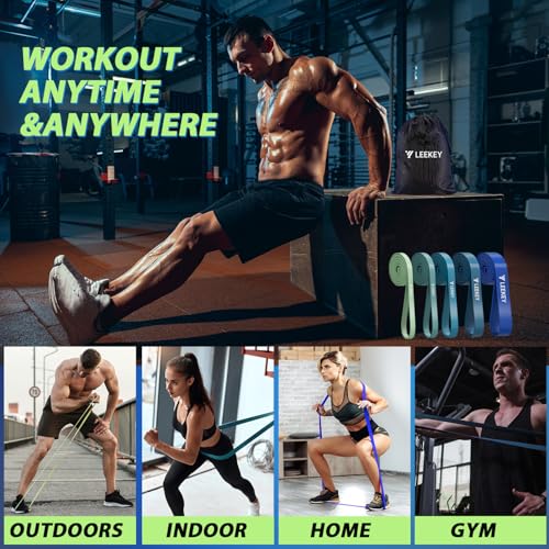 LEEKEY Resistance Bands for Pull Up Assist, Exercise & Workout Bands Set - color: 5-125LBS DARK BLUE