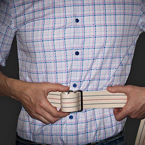 LiftAid Transfer and Gait Belt 60 Inch with Metal Buckle and Loop - Walking, Standing and Transfer Assist Aid for Seniors, Elderly Patients, Caregiver, Nurse, Therapist (Beige) - color: Beige