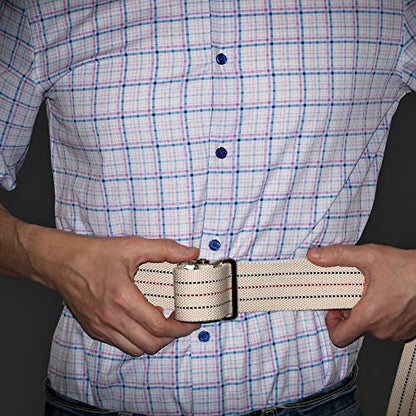 LiftAid Transfer and Gait Belt 60 Inch with Metal Buckle and Loop - Walking, Standing and Transfer Assist Aid for Seniors, Elderly Patients, Caregiver, Nurse, Therapist (Beige) - color: Beige