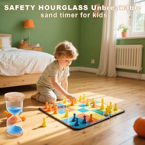 Hourglass 20 Minute Sand Timer:Small Wooden SandClock, Sand Watch 20 Min, Hour Glass Sandglass for Games,Study,Classroom (Blue)