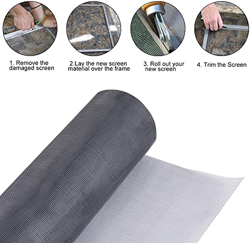 Fiberglass Window Screen Roll 96" x 100' Continuous Roll UV Protection Install and Repair Door and Window Screen(96" x 100', Black) - color: Black, size: 96" x 100'