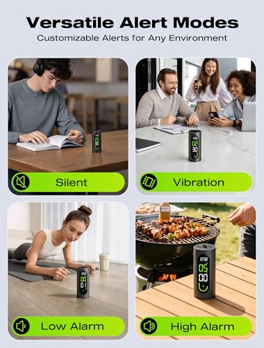 MASHI Portable Visual Digital Timer with Silent Mode and Vibration Alarm