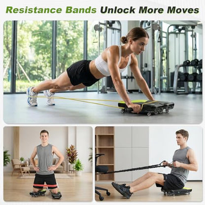 Upgrade Ab Roller Wheel Detachable Abdominal Wheel With 360° for Core Workout, Multi-Directional Abs Roller Board For Full body exercise Home Gym of All Fitness Levels, Ab Trainer with 8 Wheels