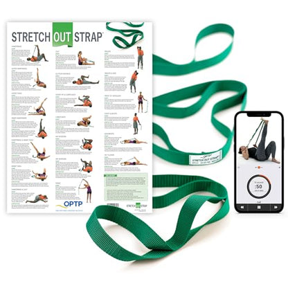 OPTP The Original Stretch Out Strap with Exercise Poster – Made in the USA