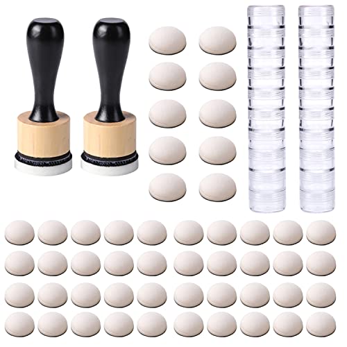 Mini Ink Blending Brushes Tools 2 Handle with 50 Refills Replacement Round Foams and 20 Plastic Storage Cases Stackable Jars Set for Scrapbooking Painting Art Supplies Tool Craft Cardmaking Drawing - size: 75Pcs/Set