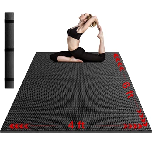 VTORY Extra Thick Large Exercise Mat, 8mm PVC Large Workout Mat 7x5/6x4 | Non-Slip, Ultra Durable, Heavy-Duty, Shoes-Friendly, High-Density, Large Yoga Mat for Home Gym, Cardio, Strength, HIIT, MMA - size: 6'x4'x8mm