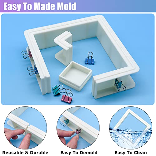 2-Pack Adjustable Mold-Housing for Silicone Molds，Rubber Mold Making Kit | Housing Frame for DIY Candle, Soap, and Resin Molds，Silicone Mold for Resin Mold Making Silicone Rubber