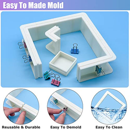 2-Pack Adjustable Mold-Housing for Silicone Molds，Rubber Mold Making Kit | Housing Frame for DIY Candle, Soap, and Resin Molds，Silicone Mold for Resin Mold Making Silicone Rubber
