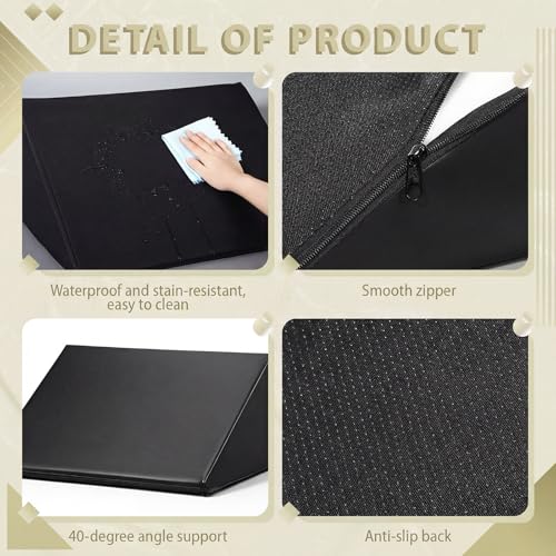 Extra Large Triangle Knee Wedge Pillow PU Leather Bolster Cushion for Under Legs, Hip, Back, and Ankle Pain Relief Massage Table Bolster Pillow(Black,20 x 12.5 x 12 Inch) - color: Black, size: 20 x 18.5 x 11.4 Inch