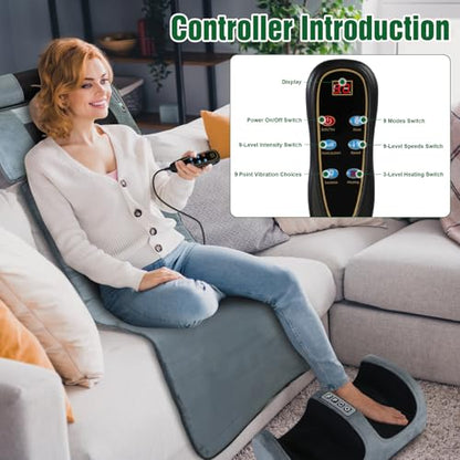 Full Body Massage Mat with Heat, Detachable Neck Massager Foot Massager - size: 76.38x20.47x5.9in