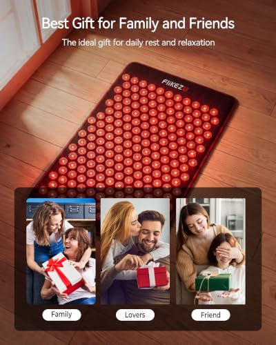 FliKEZE 2-in-1 Acupressure Mat with Red Light Therapy for Body Home Use | FSA&HSA Eligible, 230 LEDs 660nm&850nm Infrared Light with Timer, 4600 Acupressure Points Relaxation for Back, Neck and Sleep