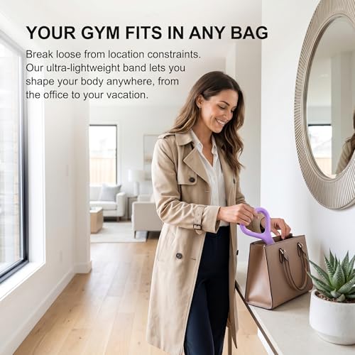 Cur8trend Figure 8 Resistance Bands with Handles for Arms Back Shoulders, 20LB Silicone Exercise Bands for Full Body Workout Yoga Stretching Posture Correction Women Men (Gray)