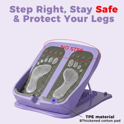 Slant Board for Calf Stretching, 9-Level with 2 Resistance Bands - color: Purple