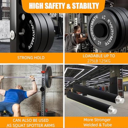 EVERYMATE Weight Plate Holder Power Rack Attachment 2 Inch Olympic Plate Storage Power Squat Rack Holder Weight Plates for 2x2 3x3 2x3 Power Cage Accessories Weight Plate Rack - color: B-1" hole(4pcs)-11.8 Inch