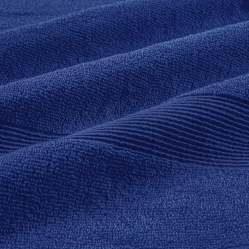 Belizzi Home 8 Piece Towel Set 100% Ring Spun Cotton, 2 Bath Towels 27x54, 2 Hand Towels 16x28 and 4 Washcloths 13x13 - Ultra Soft Highly Absorbent Machine Washable Hotel Spa Quality - Navy Blue - color: Navy Blue, size: 8 Piece Towel Set