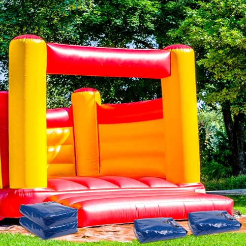 4pcs Vinyl Sandbags, Bounce House Inflatable Water Bounce House Heavy Duty | Sand Bag Anchor Safety Weight Product for Water Slides Canopies and Tents (Blue)