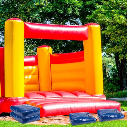 4pcs Vinyl Sandbags, Bounce House Inflatable Water Bounce House Heavy Duty | Sand Bag Anchor Safety Weight Product for Water Slides Canopies and Tents (Blue)