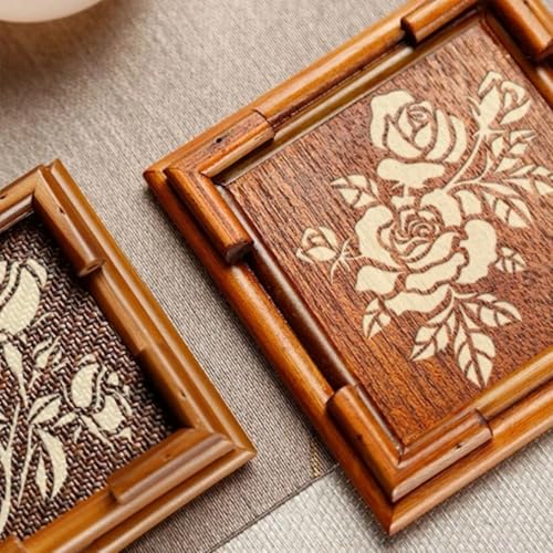 Rose Flower Stencil Set,5.9x5.9 Inch Reusable Flower Stencils Painting Crafts Templates for DIY Art Scrapbook Drawing Stencil for Painting on Wood, Wall, Furniture(4PCS)