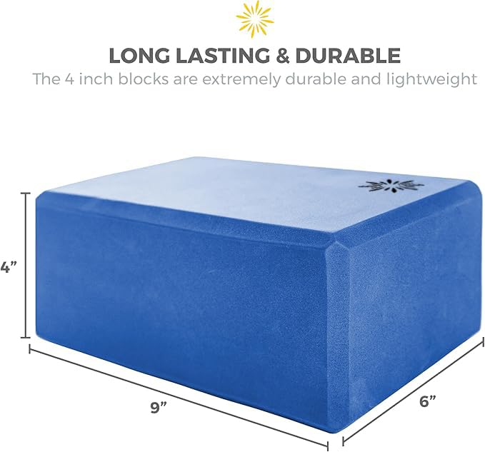 Bulk 4in Foam Yoga Blocks, 10 Pack - color: Blue