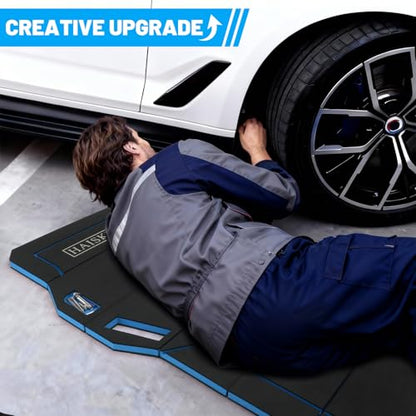 Foldable Mechanic Kneeling Pad,22.44" Wide EVA Foam Mat,1 Pack,Blue - color: Blue & Black