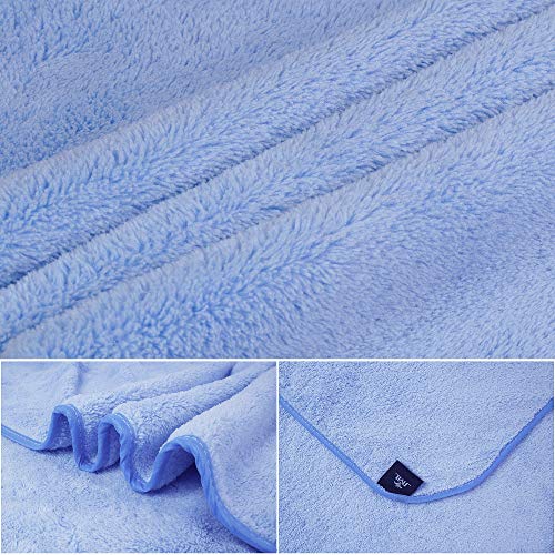 JML Microfiber Bath Towels, 30"x60", 2 Pack, Blue | Haning Loop, Super Soft & Absorbent, Quick drying, Lint Free, Fade Resistant, Use for Hair Wrap & SPA - color: Blue, size: 30 in x 60 in