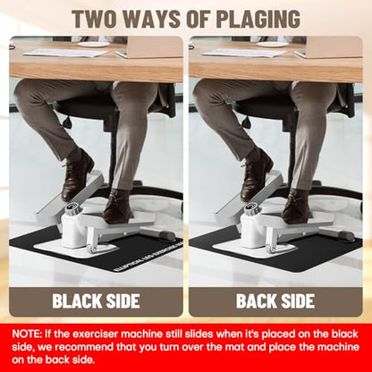 Under Desk Elliptical Mat - Non-Slip Exercise Equipment for Peloton Bike, Small Exercise Mat for Desk Workout Equipment - color: Black 1 Pc
