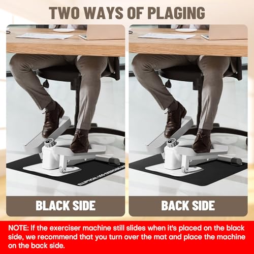 Under Desk Elliptical Mat - Non-Slip Exercise Equipment for Peloton Bike, Small Exercise Mat for Desk Workout Equipment - color: Black 2