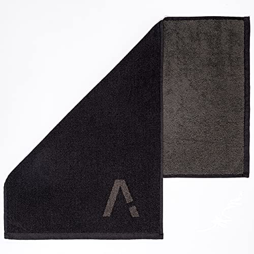 Black Organic Cotton Gym Towel for Men and Women - Silver Infused Sweat Towel, 500 GSM, 31.5"x15.75" - Soft Absorbent Workout Towel for Gym Yoga Sports, Exercise Towel - color: Jet Black
