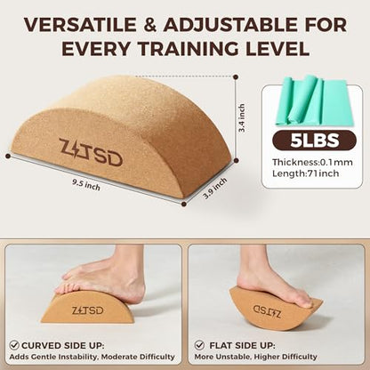 Half Moon Cork Yoga Blocks, 2 Pack Balance Trainer