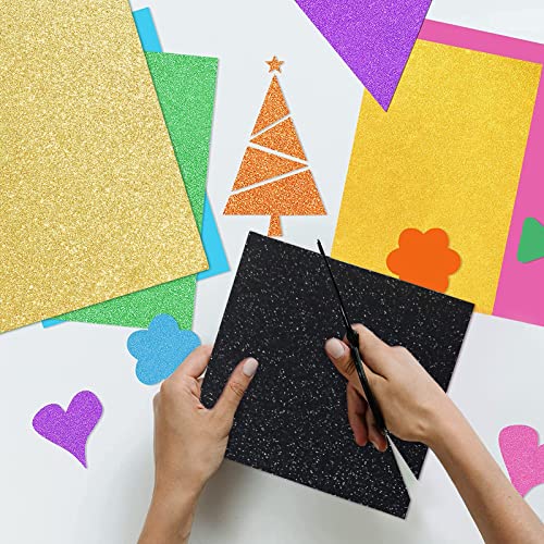 Black Glitter Cardstock 12 x 12, Paper for Cricut, Thick Card Stock for Card Making, Scrapbooking, Craft(250Gsm 30Sheets)…… - color: Black