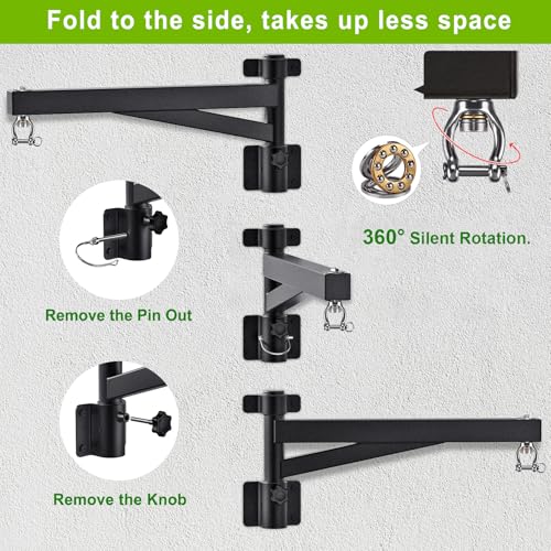 BeneLabel Heavy Bag Hanger for Punching Bag Beam Mount Hardware 360° Rotation Boxing Bag Ceiling Mount I-Beam Hanger for Hanging Heavy Punching Bags Wall Hangers - color: 24" Black wall hanger (Only)