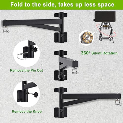 BeneLabel Heavy Bag Hanger for Punching Bag Beam Mount Hardware 360° Rotation Boxing Bag Ceiling Mount I-Beam Hanger for Hanging Heavy Punching Bags Wall Hangers - color: 24" Black wall hanger (Only)