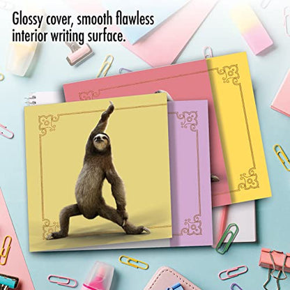 The Best Card Company - 10 Blank Yoga Note Cards (4x 5.12 Inch) - Boxed Notecards with Envelopes, Cute Animal Cards, Zen Assortment - Sloth Yoga AMQ6255OCB-B1x10 - style: Sloth Yoga