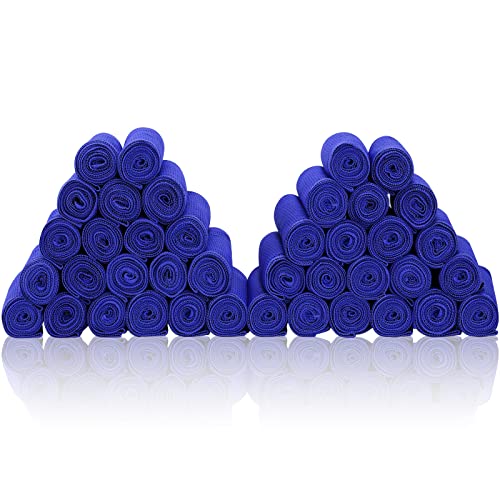 Cooling Towels 40 Pack 40"x 12", 160gsm Bulk Cool Towels, Soft Breathable, Super Absorbent, Quick Cold Towel, for Bowling, Yoga, Travel, Camping, Golf, Football, Hiking, Outdoor Work - color: 40darkblue
