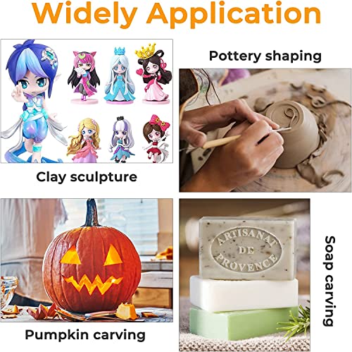 Jetmore 6 Pack Clay Tools Kit, Pottery Tools & Sculpting Tools, Polymer Modeling Clay Cutters Sculpture Set for Carving, Ceramics, Molding, DIY | Clay modeling tools support shaping, trimming and carving, Pottery tools suit ceramics, molding and detailed