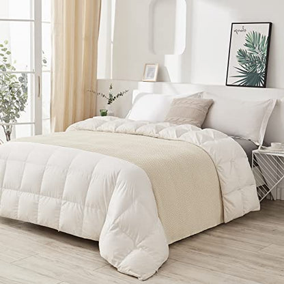 Longhui bedding 100% 면 니트 담요 - 크림, 부드럽고 아늑함, 세탁기 사용 가능, 152.4cm x 203.2cm(60 x 80인치) - 거실, 소파, 침대 또는 여행에 적합 - color: 크림, size: 60" x 80", Oversized