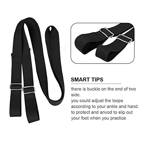 Adjustable Leg Stretcher Lengthen Ballet Stretch Band - Easy Install on Door Flexibility Stretching Leg Strap Great Cheer Dance Gymnastics Trainer Stretching Equipment Taekwondo Training - color: black