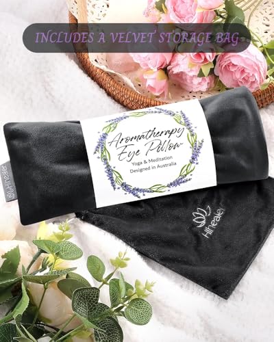 Hihealer Lavender Eye Pillow for Relaxation, Yoga, Sleep, Weighted Eye Mask - color: Midnight Black