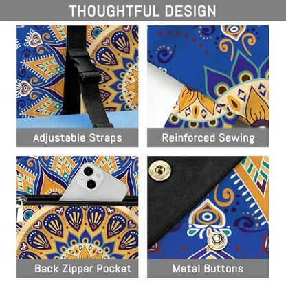Mandala Yoga Mat Bag Large Yoga Bags and Carrier Fits All Your Stuff Yoga Tote Bags with Zipper Pocket Pilates Bag - color: Blue
