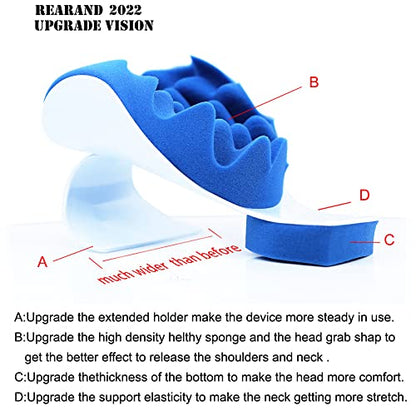 REARAND® Neck and Shoulder Relaxer - Ergonomic Neck Stretcher for Pain Relief, Chiropractic Pillow for Hump Spine Alignment, TMJ Muscle Relaxation, Tension Headache Relief, and Insomnia Relief