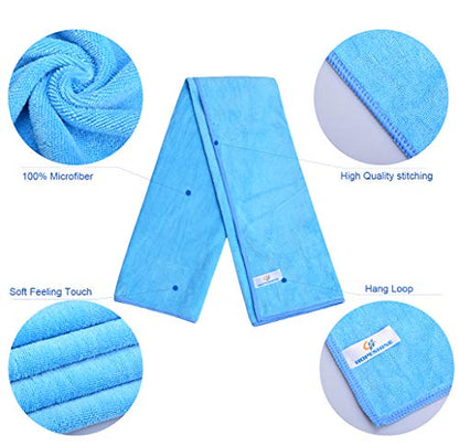 HOPESHINE Gyms Towels for Men & Women Microfiber Exercise Fitness Home Absorbent Sweat Yoga Towels Sports Towels Soft Fast Drying 16inch x32inch 3-Pack - color: 3-pack Grey+dark Blue+light Blue
