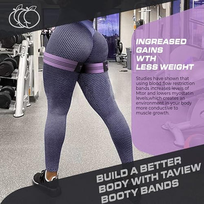 Occlusion Bands for Women Glutes & Hip Building, Blood Flow Restriction Bands BFR Bundle Booty Bands, Best Fabric Resistance Bands for Exercising Your Butt, Squat, Thigh, Fitness - color: Purple