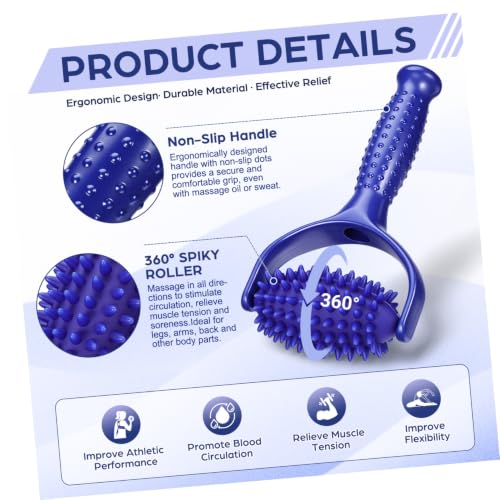 SHERCHPRY Massager Yoga Enthusiasts Muscle Sedentary Individuals and Handheld Stick Lightweight Relax Roller Made of Sturdy Abs and PVC, Designed to Reduce Muscle Fatigue Back