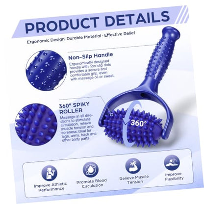 SHERCHPRY Massager Yoga Enthusiasts Muscle Sedentary Individuals and Handheld Stick Lightweight Relax Roller Made of Sturdy Abs and PVC, Designed to Reduce Muscle Fatigue Back