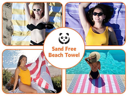 HAVLULAND Turkish Beach Towel, Pack of 6, Oversized 72" x 40"